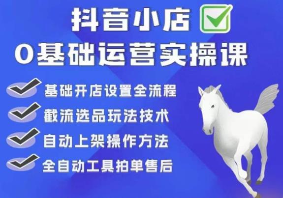 【副业项目6317期】白马电商·0基础抖店运营实操课，基础开店设置全流程，截流选品玩法技术缩略图