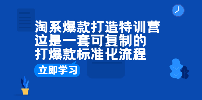 【副业项目6602期】淘系爆款打造特训营：这是一套可复制的打爆款标准化流程缩略图