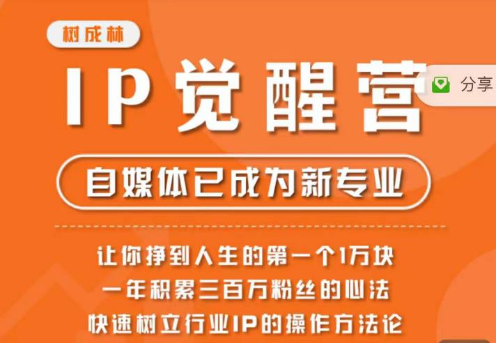 【副业项目6657期】树成林·IP觉醒营，快速树立行业IP的操作方法论，让你赚到人生的第一个1万块缩略图