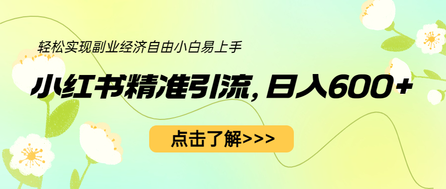 【副业项目6650期】小红书精准引流，小白日入600+，轻松实现副业经济自由（教程+1153G资源）缩略图