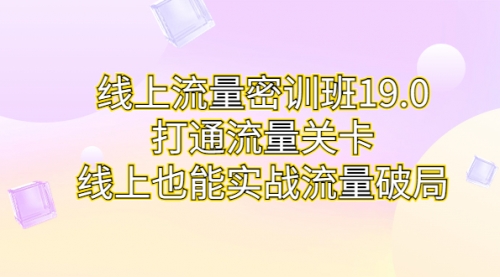 【副业项目7131期】线上流量密训班19.0，打通流量关卡，线上也能实战流量破局缩略图