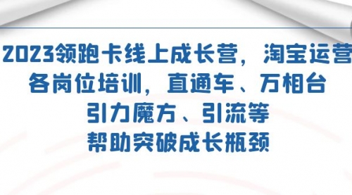 【副业项目7677期】2023领跑·卡 线上成长营 淘宝运营各岗位培训 直通车 万相台 引力魔方 引流缩略图