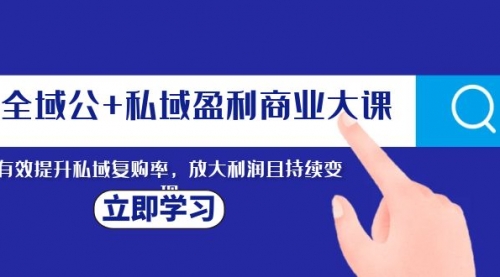 【副业项目8291期】全域公+私域盈利商业大课，有效提升私域复购率，放大利润且持续变现缩略图