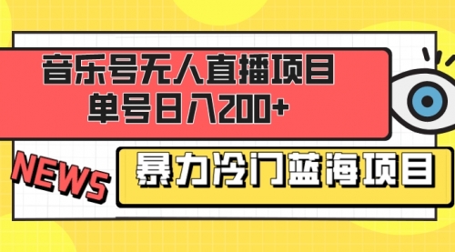 【副业项目8467期】音乐号无人直播项目，单号日入200+缩略图