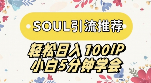 【副业9006期】SOUL引流推荐 轻松日入100IP 小白5分钟学会缩略图