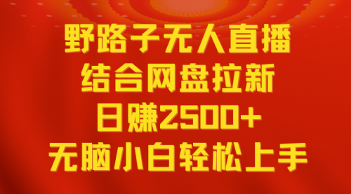 【副业9033期】无人直播野路子结合网盘拉新，日赚2500+多平台变现，小白无脑轻松上手操作缩略图